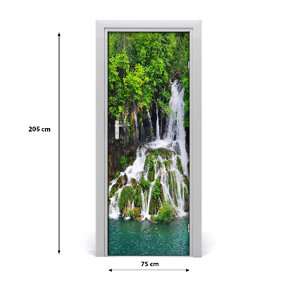 Door wallpaper Waterfall in the forest