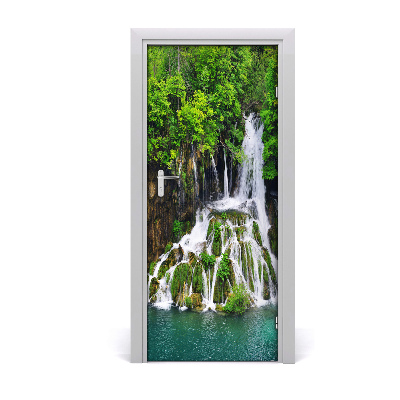 Door wallpaper Waterfall in the forest