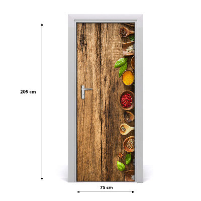 Self-adhesive door sticker Colorful spices