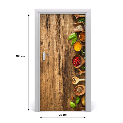 Self-adhesive door sticker Colorful spices