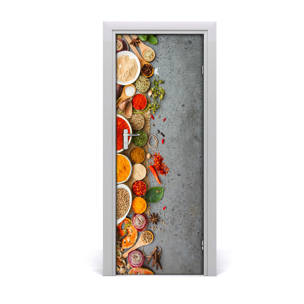 Self-adhesive door sticker Colorful spices