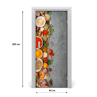 Self-adhesive door sticker Colorful spices