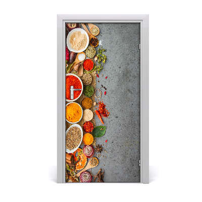 Self-adhesive door sticker Colorful spices