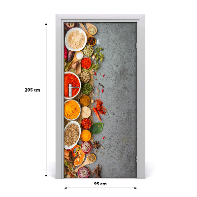 Self-adhesive door sticker Colorful spices