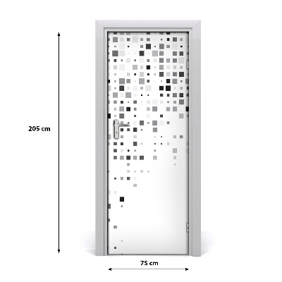 Self-adhesive door sticker Abstraction squares