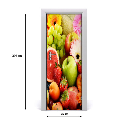 Self-adhesive door sticker Fruit and flowers