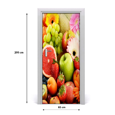 Self-adhesive door sticker Fruit and flowers