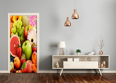 Self-adhesive door sticker Fruit and flowers