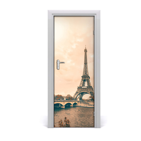 Self-adhesive door wallpaper Eiffel tower