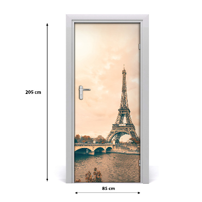 Self-adhesive door wallpaper Eiffel tower