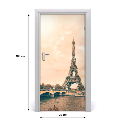 Self-adhesive door wallpaper Eiffel tower