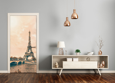 Self-adhesive door wallpaper Eiffel tower