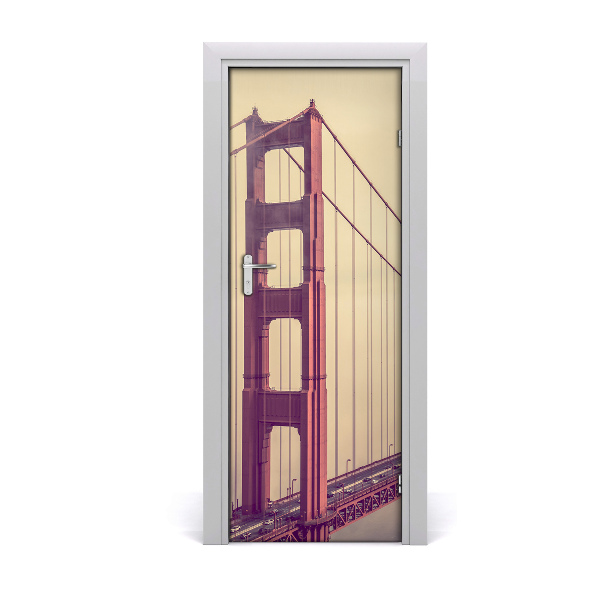 Self-adhesive door wallpaper San francisco bridge