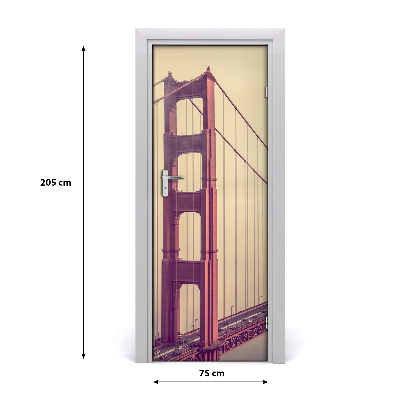 Self-adhesive door wallpaper San francisco bridge