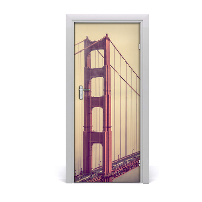 Self-adhesive door wallpaper San francisco bridge