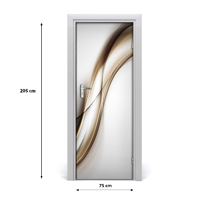 Self-adhesive door sticker Brown wave