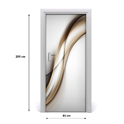 Self-adhesive door sticker Brown wave