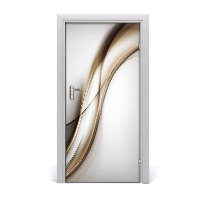 Self-adhesive door sticker Brown wave