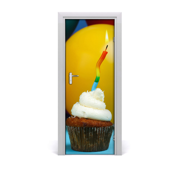 Door veneer Birthday cupcake