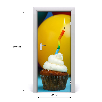 Door veneer Birthday cupcake