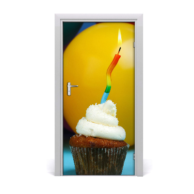 Door veneer Birthday cupcake