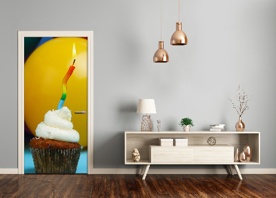 Door veneer Birthday cupcake