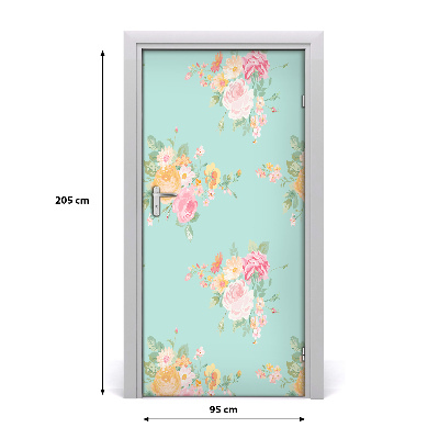 Self-adhesive door wallpaper Flowers