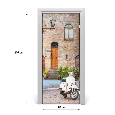 Self-adhesive door wallpaper Italian streets