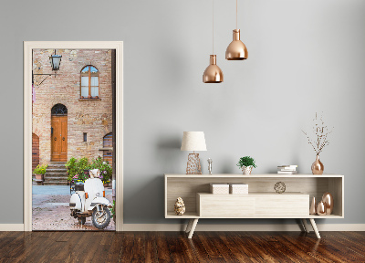 Self-adhesive door wallpaper Italian streets