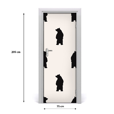 Self-adhesive door sticker The wall of bear