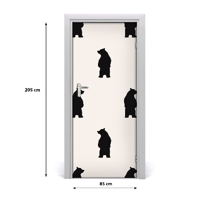 Self-adhesive door sticker The wall of bear