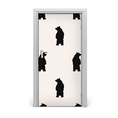 Self-adhesive door sticker The wall of bear