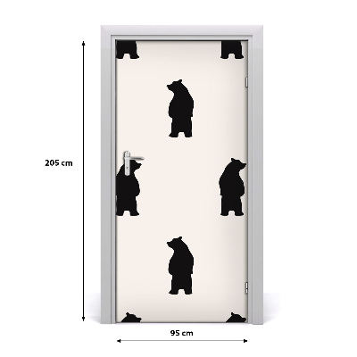 Self-adhesive door sticker The wall of bear