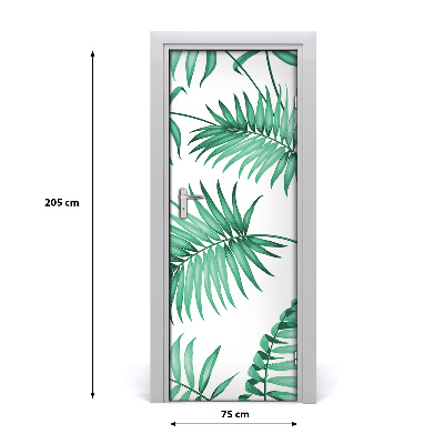 Self-adhesive door veneer Tropical leaves