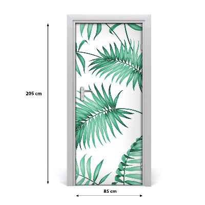 Self-adhesive door veneer Tropical leaves