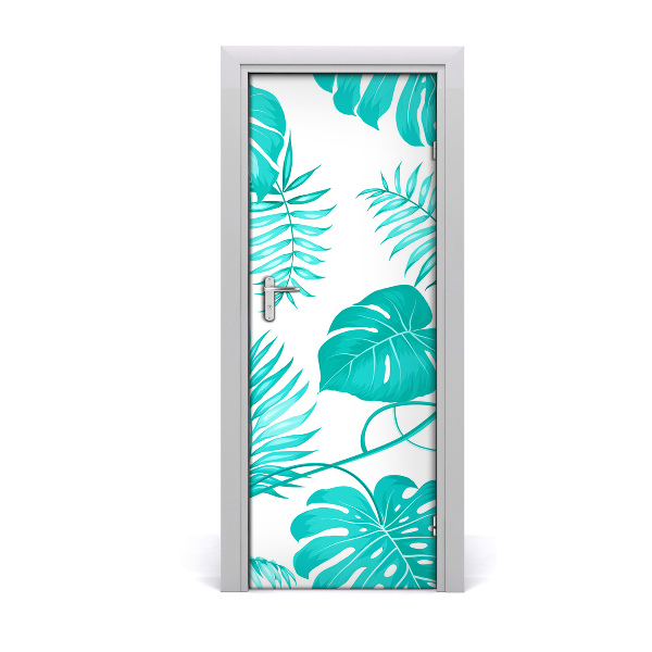 Self-adhesive door veneer Tropical leaves