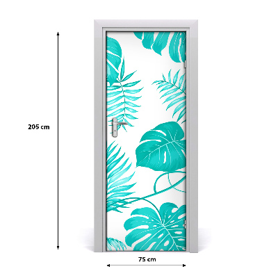 Self-adhesive door veneer Tropical leaves