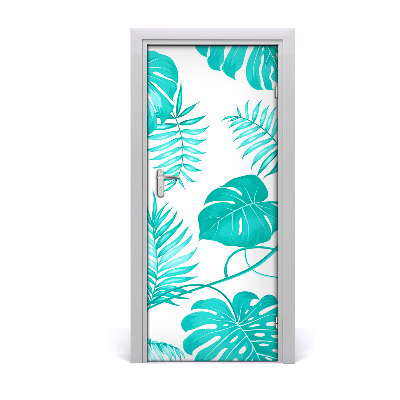 Self-adhesive door veneer Tropical leaves