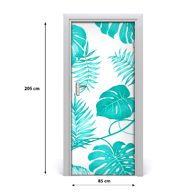 Self-adhesive door veneer Tropical leaves