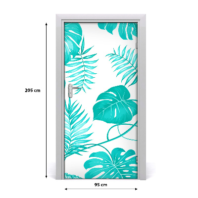 Self-adhesive door veneer Tropical leaves