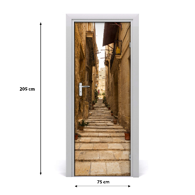 Self-adhesive door wallpaper Streets in malta