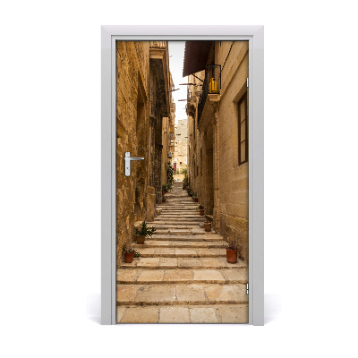 Self-adhesive door wallpaper Streets in malta