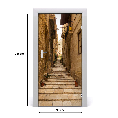 Self-adhesive door wallpaper Streets in malta