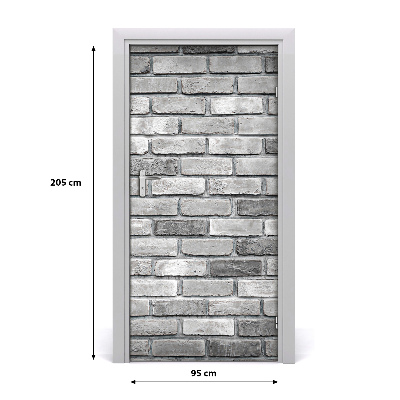 Door wallpaper Brick wall