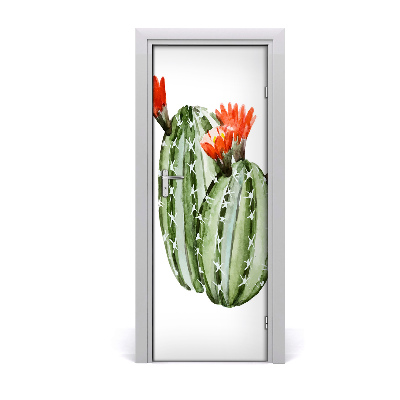 Self-adhesive door wallpaper Cacti