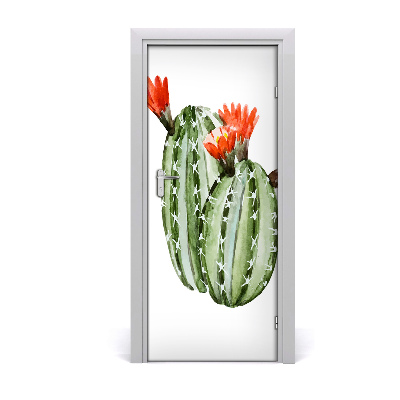 Self-adhesive door wallpaper Cacti