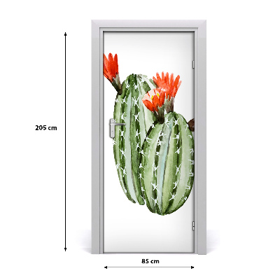 Self-adhesive door wallpaper Cacti