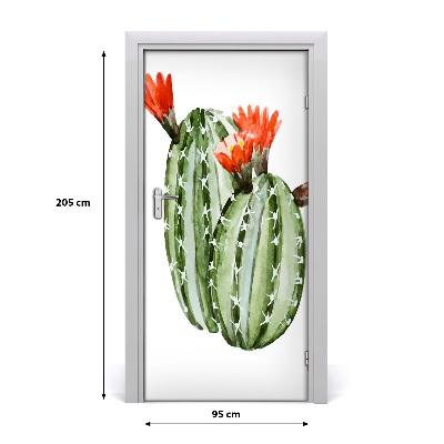 Self-adhesive door wallpaper Cacti