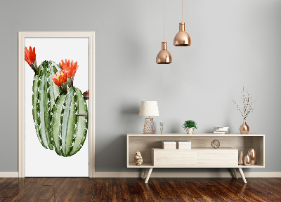 Self-adhesive door wallpaper Cacti