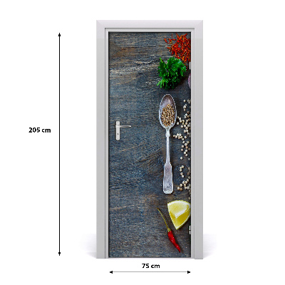 Self-adhesive door sticker Spices and herbs